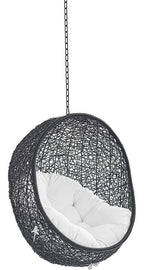 Modway Eei-3636-Blk-Whi Encase Swing Outdoor Patio Lounge Chair Without Stand, Black White, 43.5 X 40 X 125.5
