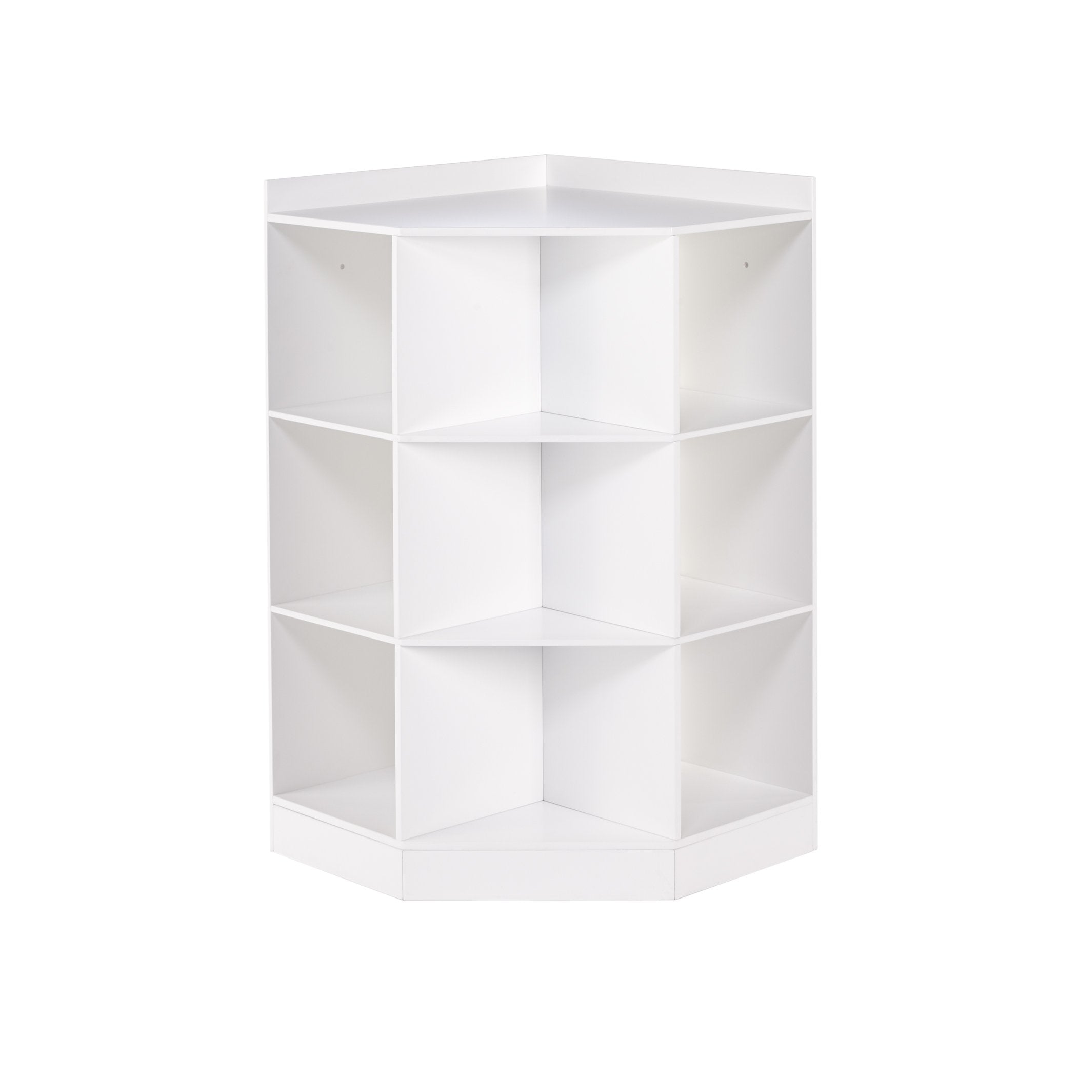 RiverRidge Kids 6-Cubby, 3-Shelf, White Corner Storage Cabinet