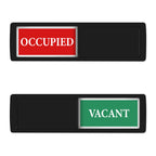 K KitchenTour Privacy Sign - Magnetic Slider Door Indicator, Easy to Read, Black, Model KT-VANT-2 for Home, Bathroom, Office, and Restroom