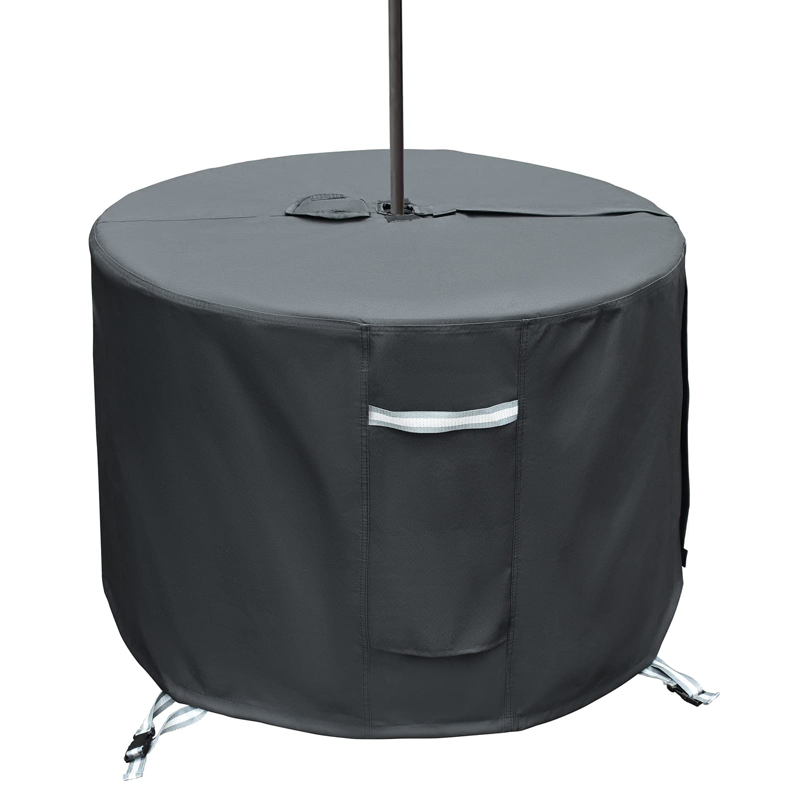 Round Patio Table Cover With Umbrella Hole - 36''Dia X 23''H (Cover Size