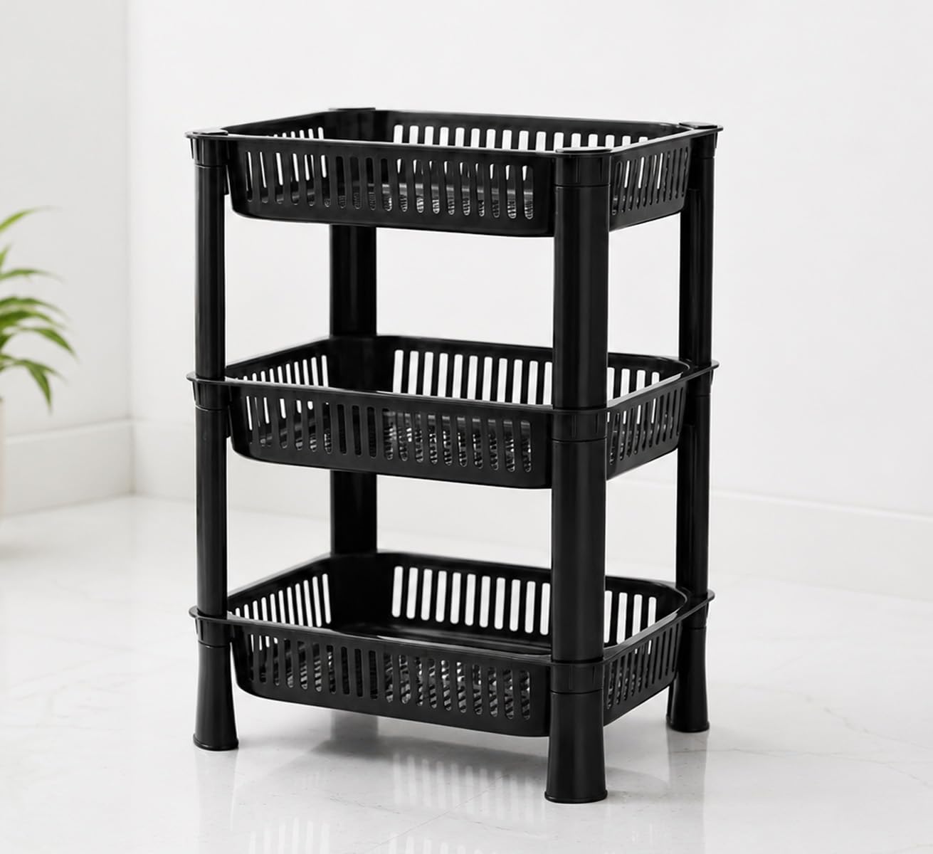 Panca 3 Layer Storage Rack Organizer For Home Use | Multipurpose Fruit & Vegetable Basket Stand For Onion, Potato, Grocery & Pan