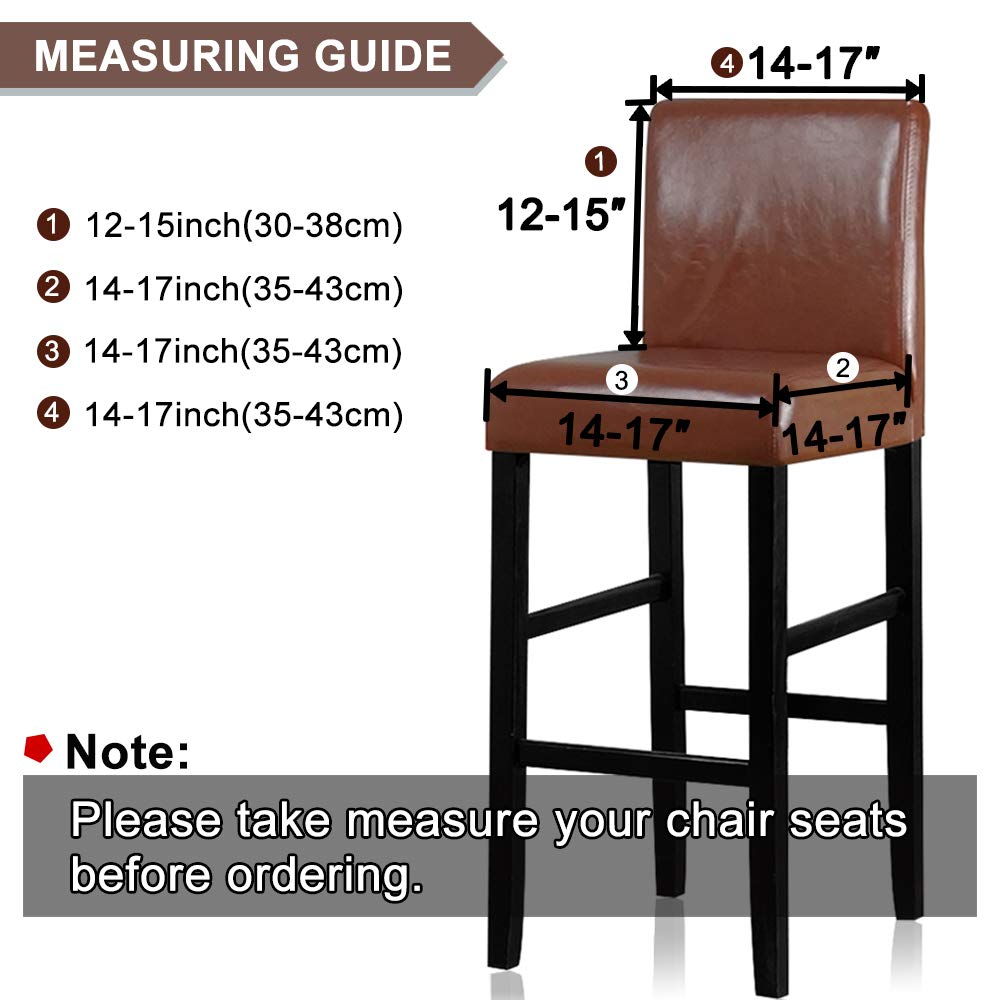 Lellen Reusable Pub Counter Stool Chair Covers Slipcover Stretch Removable Washable Dining Room Chair Covers Set Of 4 (Ivory)