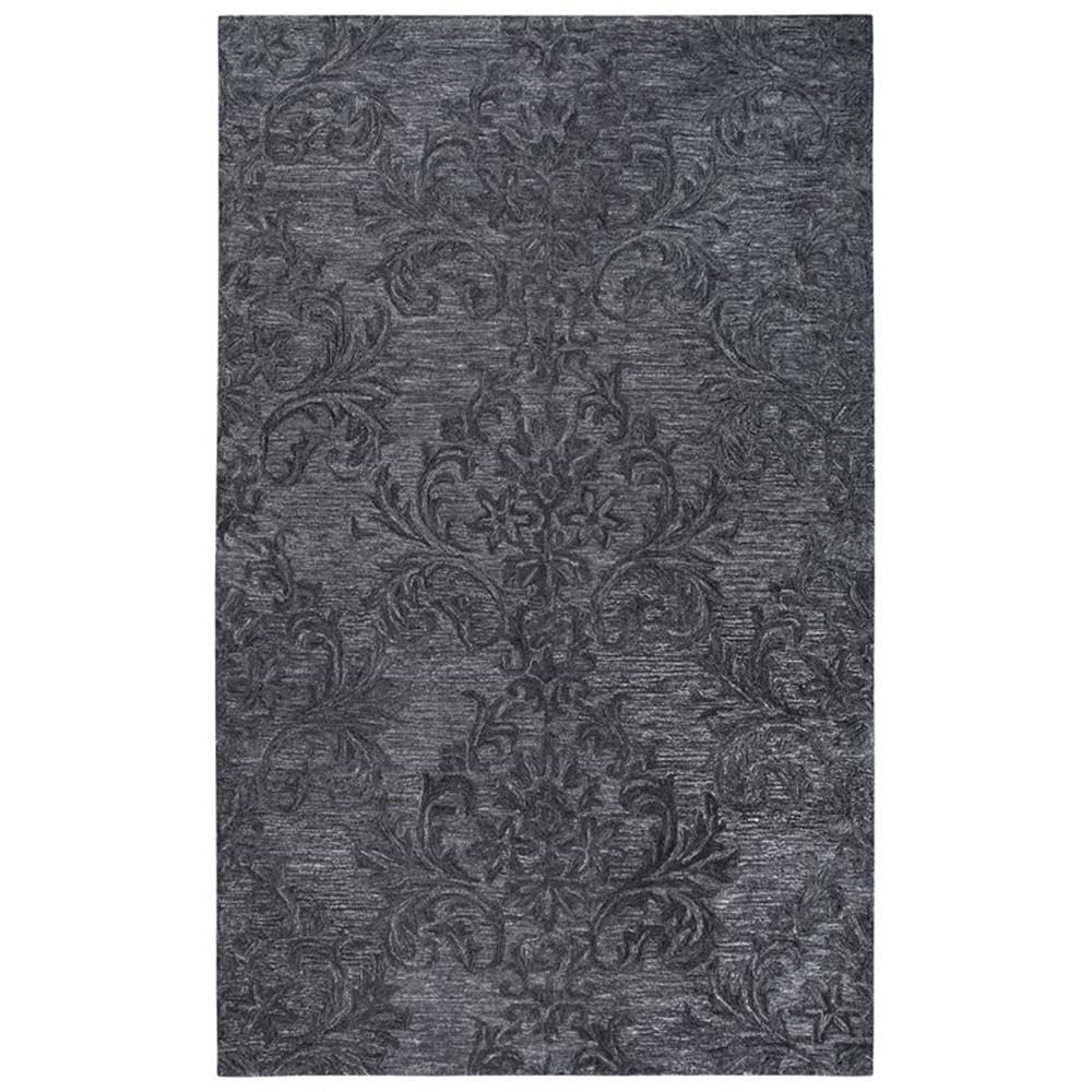 Rizzy Home Alora Decor Emerson 5' X 8' Damask Dk. Grey/Gray/Rust/Blue Hand-Tufted Area Rug