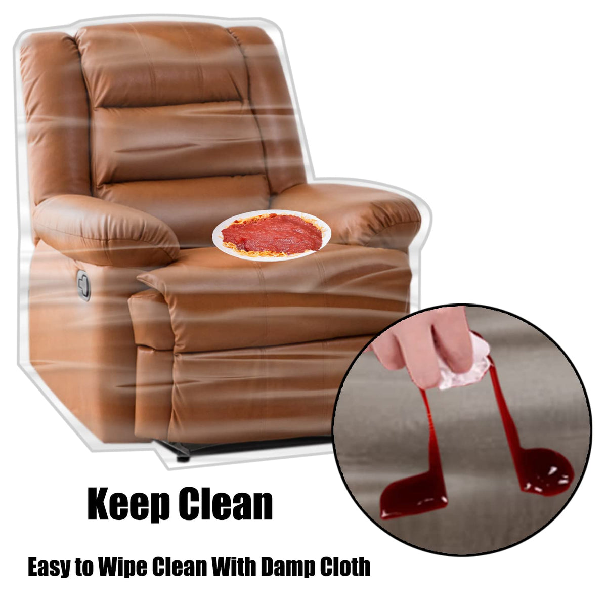 Imperius Clear Thick Heavy Duty Water Resistant Armchair/Recliner Cover,Waterproof Plastic Shield Covers For Armchair/Recliner