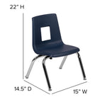 Flash Furniture Mickey Advantage Navy Student Stack School Chair - 12-Inch