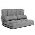 S Afstar Safstar Floor Folding Couch And Futon Sofa, 6-Position Fabric Sleeper Sofa Bed With 2 Pillows And Sponge Filling, Adjustable Lazy Sofa For Living Room And Bedroom(Gray)