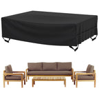 Velway Patio Furniture Covers Waterproof Outdoor Super Windproof 108'Lx82'Wx28'H With Seal Tape At Seams, Anti-Uv Patio Table And Chair Set Cover With Side Adjustable Straps, 4 Windproof Buckle Straps