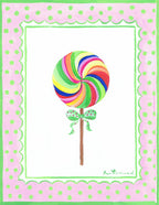 The Kids Room by Stupell Rainbow Lollipop with Green Bow Rectangle Wall Plaque