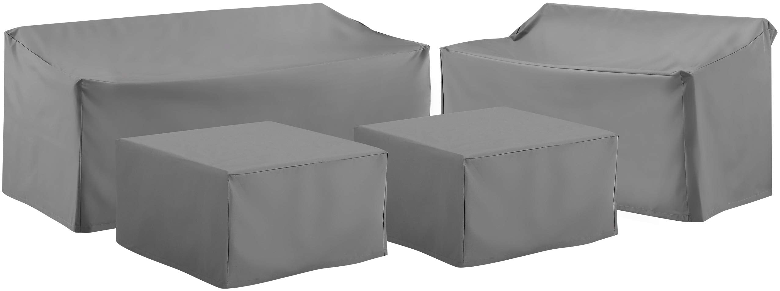 Crosley Furniture Patio Furniture Covers, Waterproof 4-Piece Cover Set For Outdoor Sectional Sofa Sets, Gray