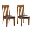 Signature Design by Ashley Ralene Rake Back 19 Dining Room Chair 2 Count, Medium Brown