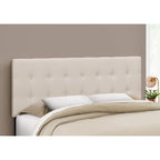 Monarch Specialties I 6004Q Bed, Headboard Only, Queen Size, Bedroom, Upholstered, Linen Look, Beige, Transitional