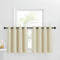Nicetown Farmhouse Tiers Short Curtains For Smal Window, Small Window Room Darkening Curtain Tiers Thermal Insulated Window Treatment Grommet Valance Curtains, 1 Pair, Light Beige, 52' W X 30' L