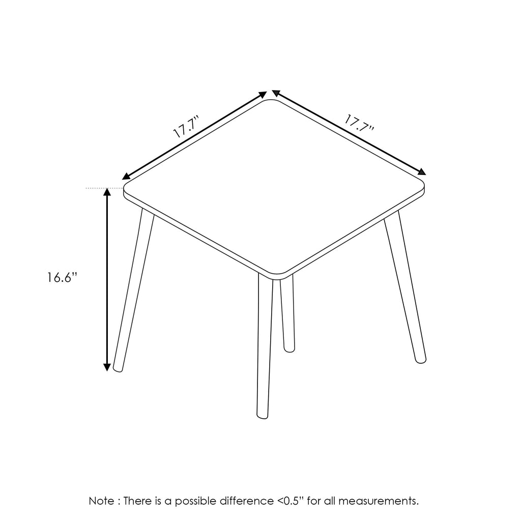 Furinno Small End Table, Square, Oak
