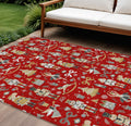10 X 14 Red Gold Black And Gray Nutcracker Washable Indoor Outdoor Area Rug