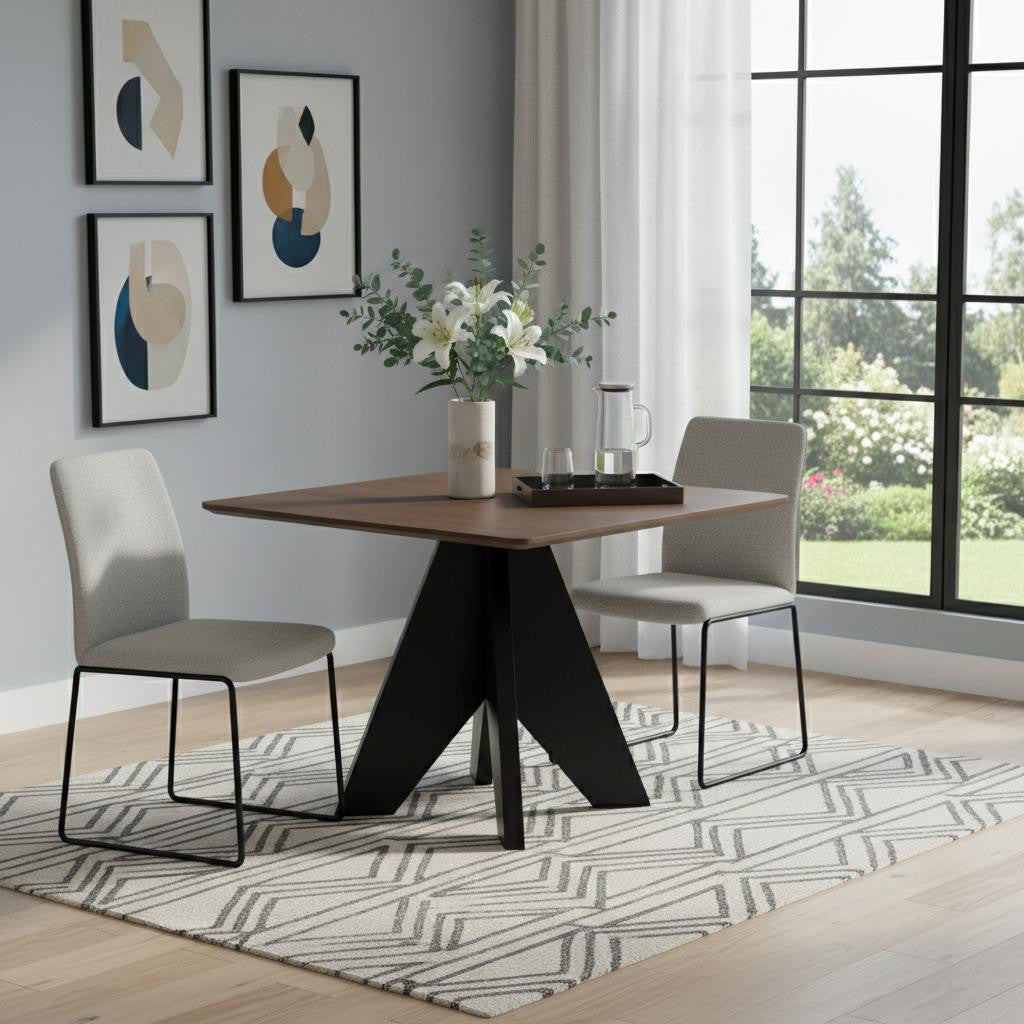 41 Espresso Wood Pedestal Base Square Dining Table