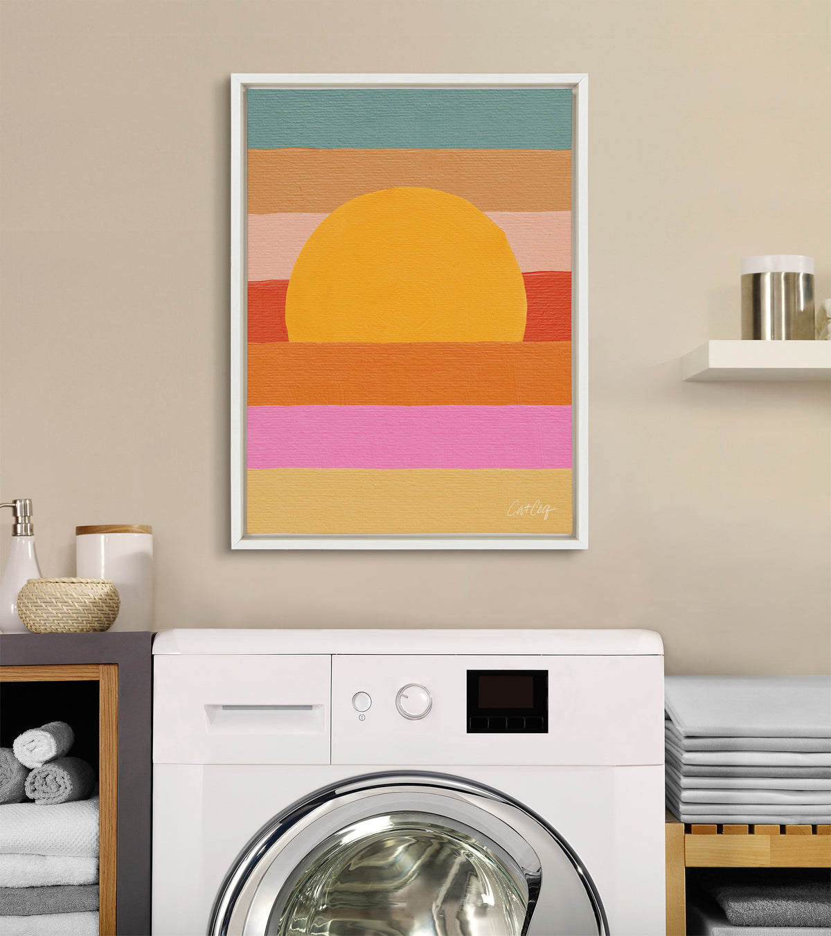 Sylvie Sunset Waves Framed Canvas by Cat Coquillette