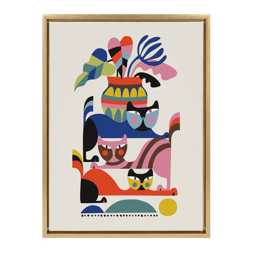 Sylvie 3 Cats Framed Canvas by Rachel Lee of My Dream Wall