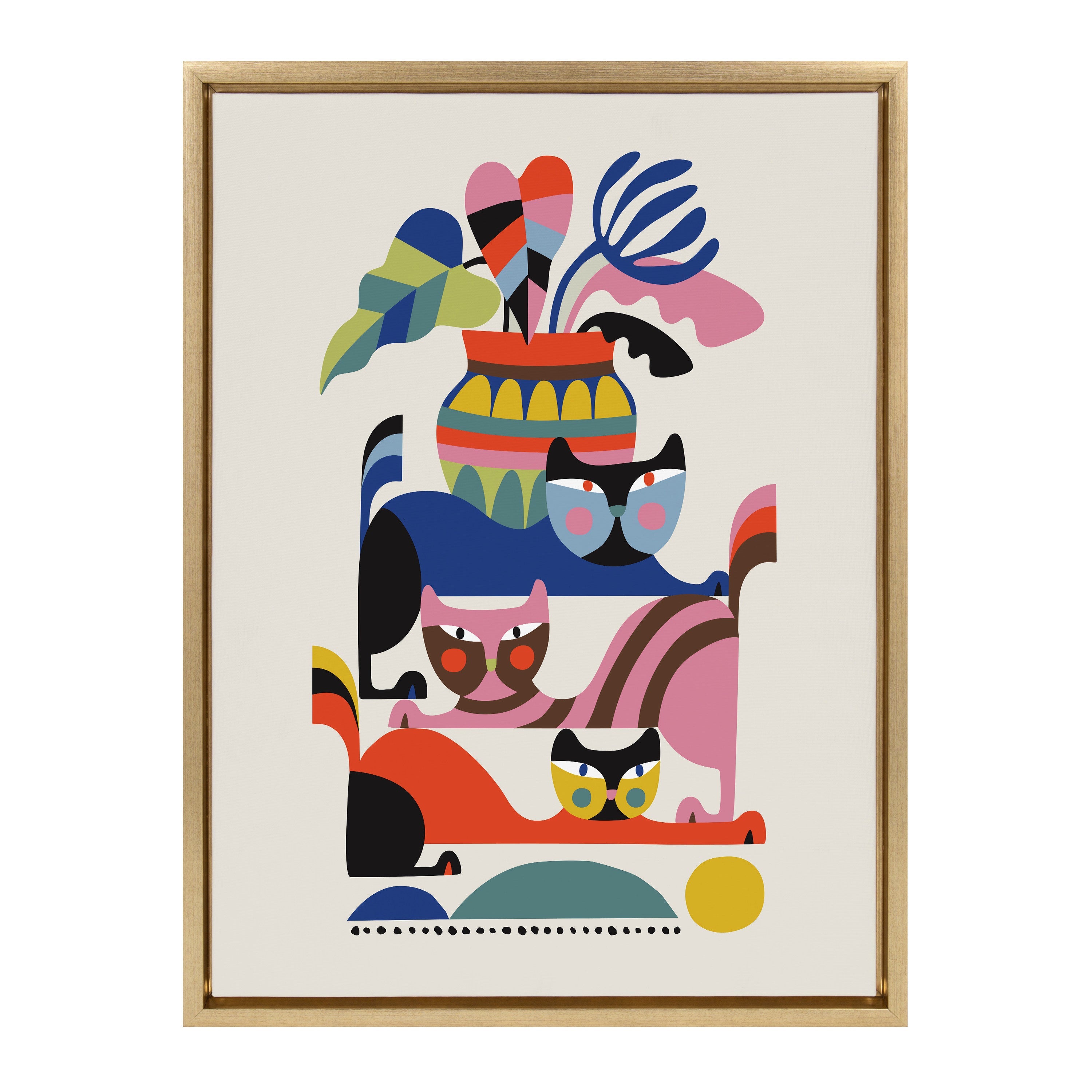 Sylvie 3 Cats Framed Canvas by Rachel Lee of My Dream Wall