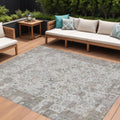 9 X 12 Taupe And Ivory Patchwork Washable Indoor Outdoor Area Rug