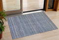 3 X 5 Blue And Sky Blue Striped Washable Indoor Outdoor Area Rug