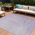 8 X 10 Lavender And Silver Abstract Washable Indoor Outdoor Area Rug