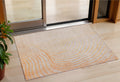3 X 5 Orange And Silver Abstract Washable Indoor Outdoor Area Rug