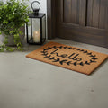 17 X 29 Natural And Black Hello Outdoor Coir Door Mat
