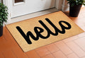 20 X 34 Natural And Black Hello Outdoor Coir Door Mat