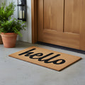 24 X 36 Natural And Black Bold Hello Outdoor Coir Door Mat