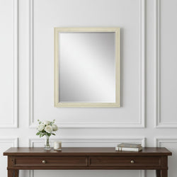 32 White Solid Wood Framed Accent Mirror