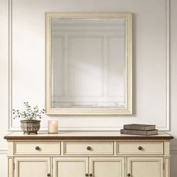 52 Ivory Distressed Wood Framed Accent Mirror