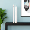 Set of Two White Unscented Candle Flameless Taper Candles