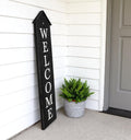 48 Black And White Solid Wood Birdhouse Welcome Porch Sign