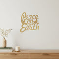 16 X 14 Gold Metal Peace On Earth Metal Text Wall Decor