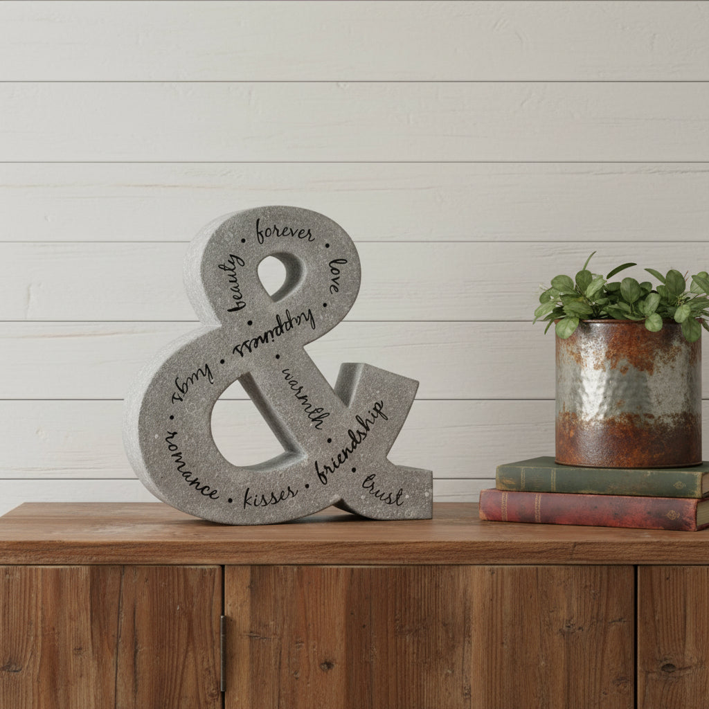 20 X 18 Black And Gray Galvanized Metal Ampersand Hanging Wall Decor