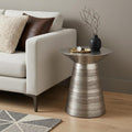 20 Inch Antique Silver Iron Round End Table