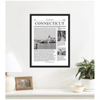 Connecticut Article by Megan Ryan Framed Canvas Wall Art Print