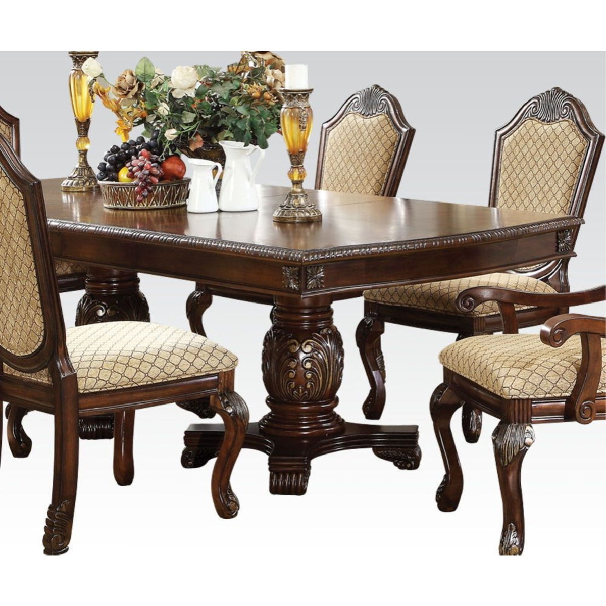 Acme Chateau De Ville Dining Table W/Double Pedestal, Espresso (1Set/2Ctn)