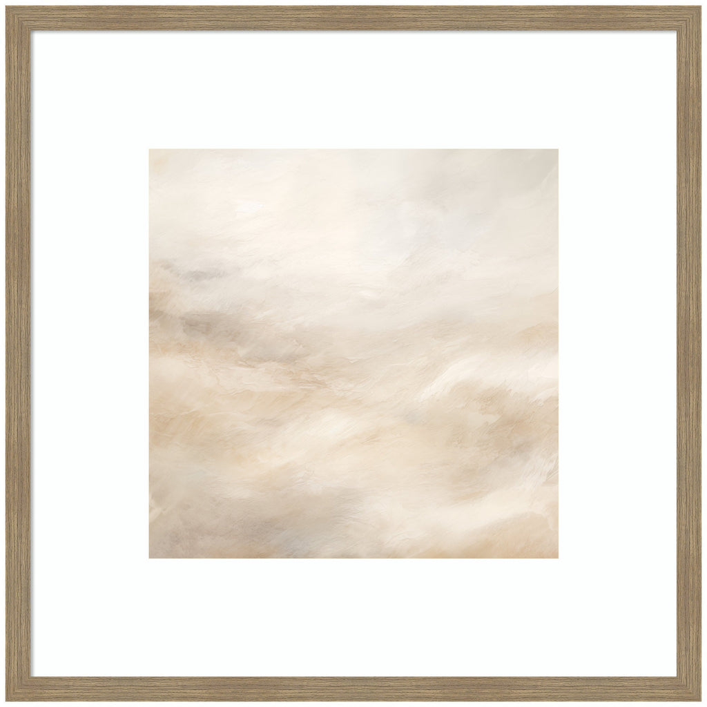 Tonal Abstract Textural White and Beige Light Natural Neutrals by The Creative Bunch Studio Framed Wall Art Print