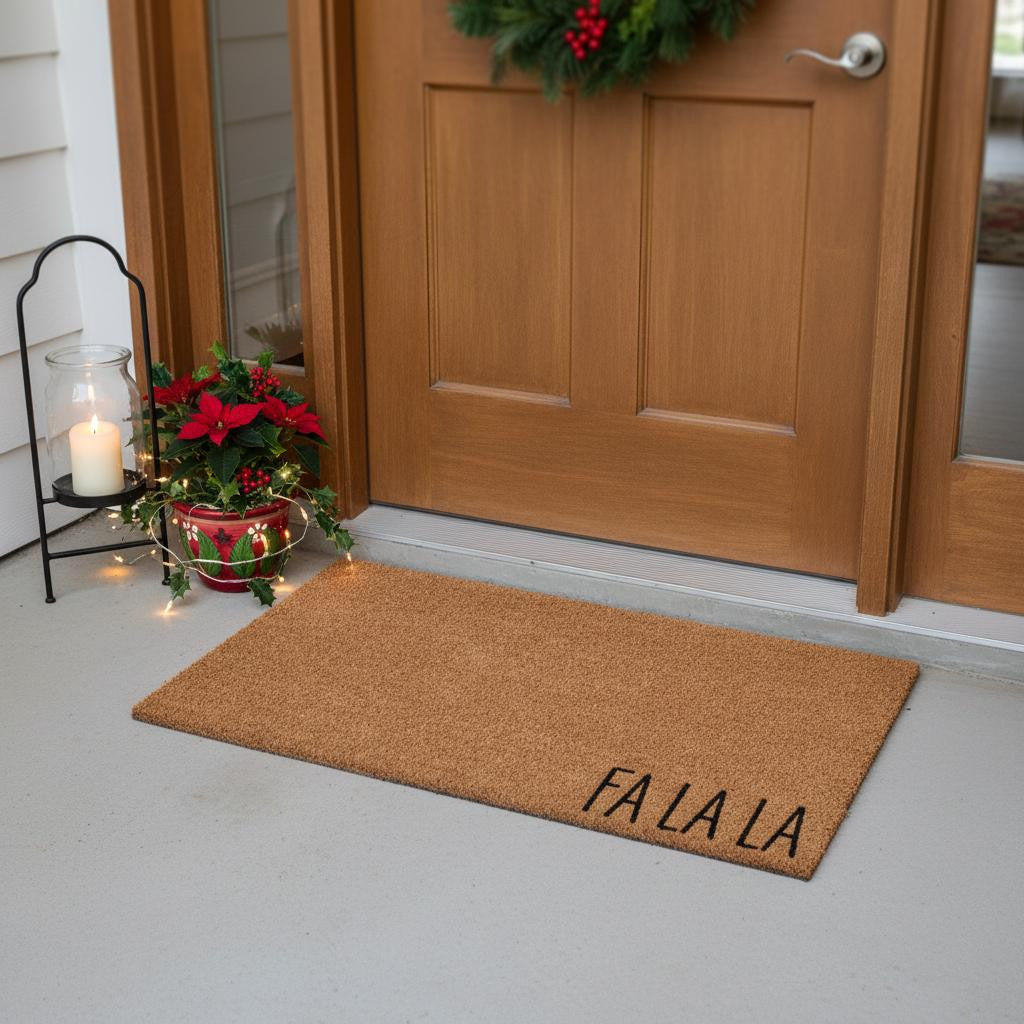 17 X 29 Brown Christmas Outdoor Coir Door Mat