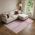 10 X 14 Blush And Ivory Geometric Washable Area Rug With UV Protection