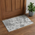 3 X 5 Gray And Silver Floral Washable Area Rug With UV Protection