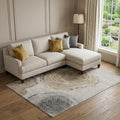 8 X 10 Taupe Brown And Ivory Faux Bois Washable Area Rug With UV Protection