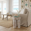 19 White Distressed Solid Wood Round End Table