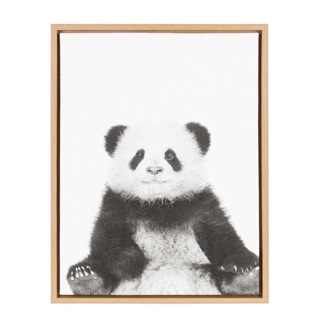 Sylvie Panda Framed Canvas by Simon Te Tai