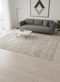 5 X 8 Gray And Brown Abstract Area Rug