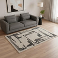 5 X 8 Beige And Black Abstract Area Rug