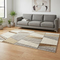 5 X 8 White And Black Geometric Area Rug