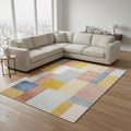 8 X 11 Yellow Orange And Blue Geometric Area Rug