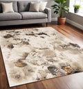 5 X 8 Taupe And Brown Abstract Area Rug